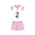 Summer short-sleeved children's cotton pajamas - Disney Minnie Mouse - with Minnie inscription - light pink - 122