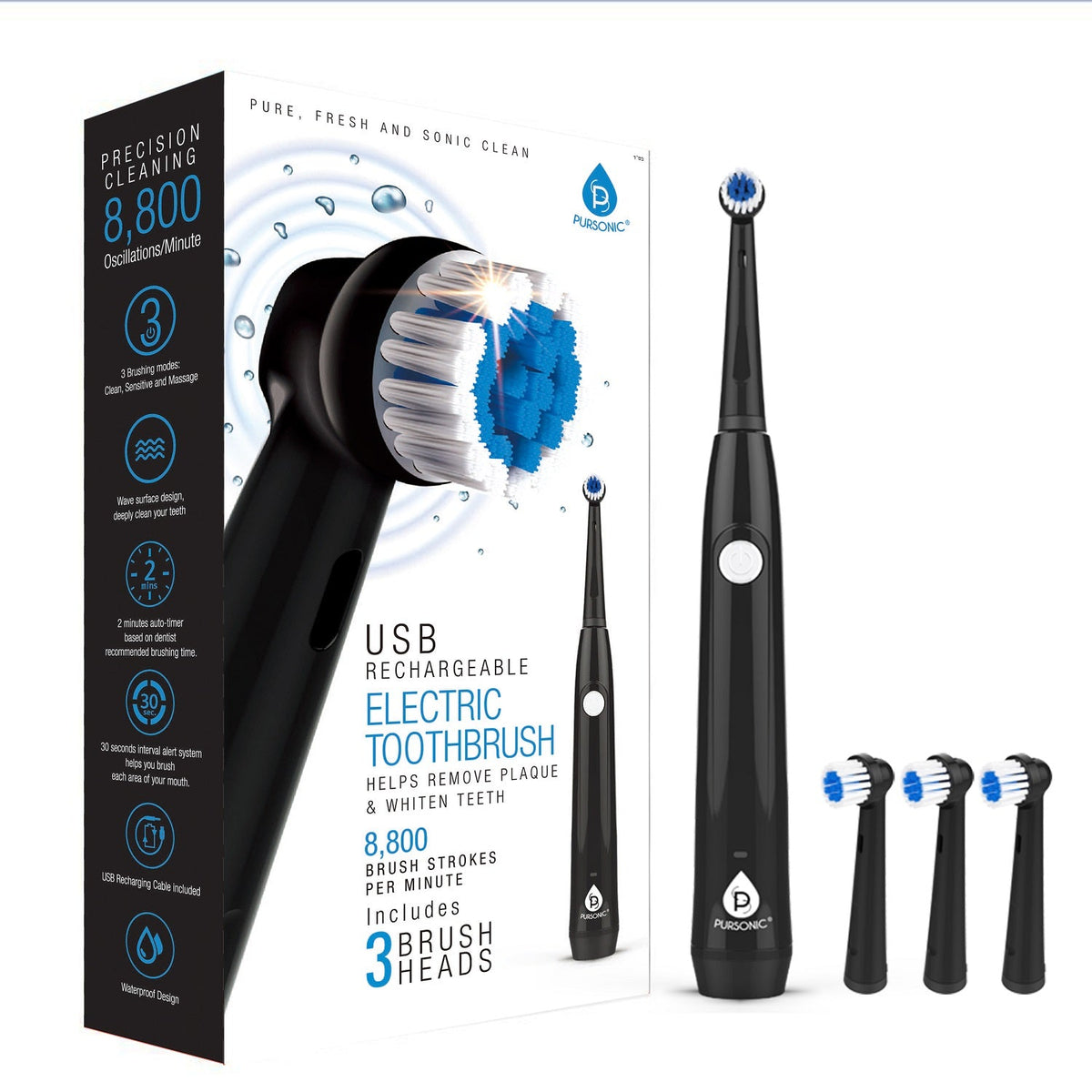 USB Rechargeable Electric Rotary Toothbrush
